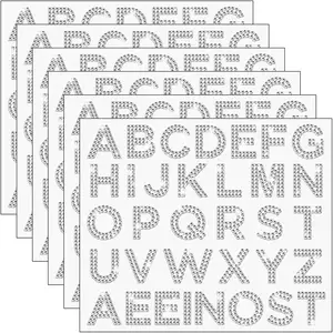 Pegatinas de letras con purpurina y diamantes de imitación, pegatinas con letras del alfabeto y 34 letras autoadhesivas