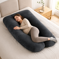 Oreiller de grossesse en velours cristal en forme de U pour femmes enceintes, 70x130cm, oreiller de maternité pour tout le corps, OEM ODM