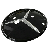 Emblème de calandre avant 3D effet miroir pour Mercedes-Benz Classes A, B, C, E, GLC, GLE, GLS (modèles W205, W213) – Badge noir et argenté effet miroir