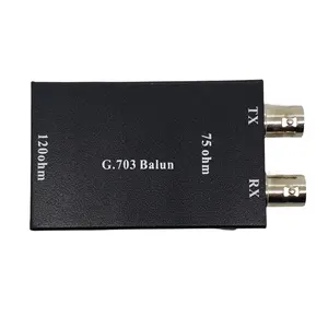 Bnc כדי rj45 משדר e1 ממיר איזון g.703 balum 75ohm ל 120ohm rj45 אימפדרנס קואקסיאלי