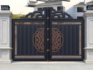 Đường lái xe đúc nhôm gấp cổng di động thiết kế hình ảnh <span class=keywords><strong>OEM</strong></span> hợp chất tường cổng thiết kế nướng thiết kế cửa nhôm - Product Image 5