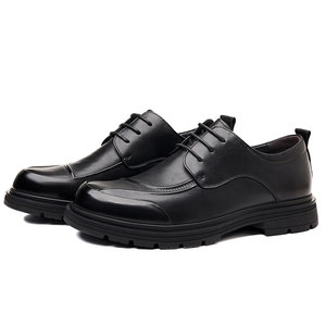 Zapatos de vestir con cordones de cuero de primera calidad para hombre, zapatos Derby de moda de primavera, cuero genuino de alta gama - Product Image 3