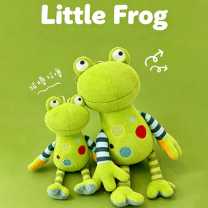 Peluche grenouille à pois personnalisée OEM/ODM - Grenouille en peluche colorée à pois avec membres rayés - Product Image 3