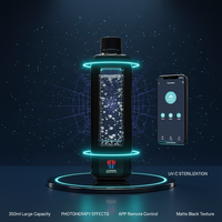 Gourde intelligente à eau hydrogénée 350 ml avec commande vocale par application et lumière thérapeutique en mode nuit, batterie 4500 mAh pour les amateurs de fitness
