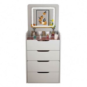 Table de maquillage minimaliste moderne pour petite chambre avec <span class=keywords><strong>armoire</strong></span> de rangement et éclairage intégré - Product Image 5