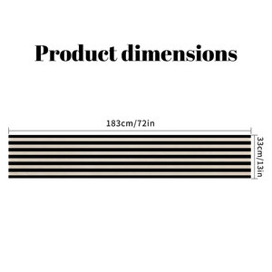 Chemin de table personnalisable en polyester tissé 100% avec imprimé géométrique à rayures noires et blanches, résistant à l'huile - Product Image 6