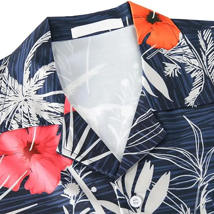 Fabrika doğrudan satış % 100% pamuk Polyester yeni tasarım tatil plaj Hawaiian gömlek