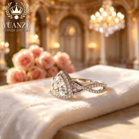 Élégante bague de mariage en moissanite pour femme, plaquée or 18 carats, certifiée S925, personnalisable et disponible en gros.