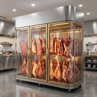 Vitrine Réfrigérée et Congélateur Verticale Commerciale pour Viande Fraîche (Porc, Bœuf, Mouton), Présentoir de Conservation de Viande Fraîche