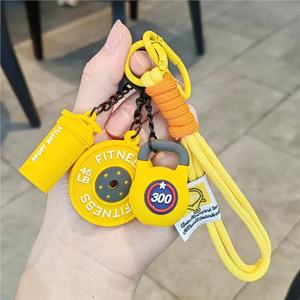 Porte-clés pendentif pour sac à dos femme, décoration de clé de voiture, sangle tressée, mignon, pour amateurs de sport et de mode, cadeau 2026, avec breloque gourde de fitness - Product Image 2