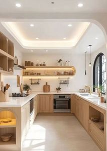ตู้ครัวไม้เนื้อแข็งดีไซน์หรูเรียบง่ายทันสมัยพร้อมประกอบ - Product Image 4