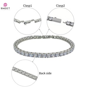 316L thép không gỉ 3mm 4mm AAA + Zircon chuỗi hợp thời trang hip hop <span class=keywords><strong>CZ</strong></span> Tennis Vòng đeo tay cho nam giới phụ nữ - Product Image 3