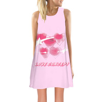 Robe d'été sans manches à imprimé intégral pour femmes Mini robe blanche froncée à col froncé et à bretelles pour femmes