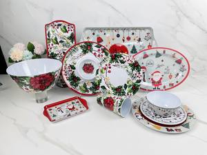 أطباق بلاستيكية من الميلامين بالجملة من المصنع الصيني، صواني عشاء، أدوات مائدة آمنة للطعام، أدوات مائدة لعيد الميلاد - Product Image 6