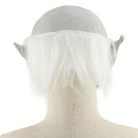 Masque de fête effrayant de zombie en latex réaliste avec des sourcils blancs et des cheveux, accessoires de déguisement de diable pour Halloween, Nicro Cosplay
