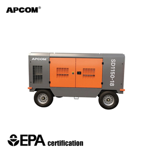 Compresseur d'air diesel monté sur remorque 700-1100cfm 18bar 20bar 22bar 25bar pour travaux de construction tout-terrain - Product Image 1