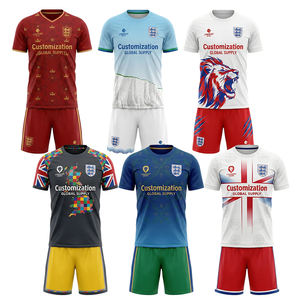 Custom Sublimatie Engeland Voetbal Kinderuniform Voetbalshirt 2026 Wereldkampioenschap Voetbaltenues Ademend Snel Droog Shirt OEM - Product Image 1