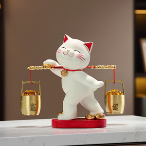 Regalo de Inauguración de <span class=keywords><strong>Casa</strong></span> Nueva, Decoración Creativa de Gato de la Suerte para la Entrada de la Sala de Estar, Mueble para Vino de Resina - Product Image 3