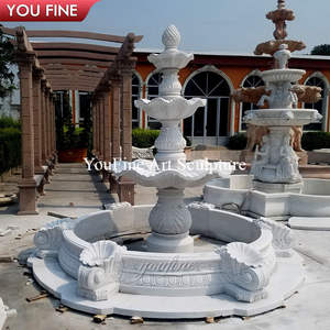 Fontana di marmo bianca semplice a 3 livelli della <span class=keywords><strong>pietra</strong></span> naturale del <span class=keywords><strong>giardino</strong></span> esterno - Product Image 3