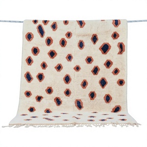 Tapis marocain sur mesure Shag Beni Ourain Tapis blanc confortable Tapis berbère en laine Noué à la main Tapis de salon pour la maison - Product Image 1