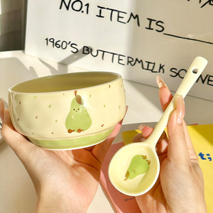 Ins Cute Bone China Fresh Cute <b>Microwave</b> Safe Japanese Style Rice Bowl Fruit Dessert Bowl Tableware <b>Set</b> Gift Box for - Product Image 5