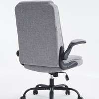 Chaise de bureau ergonomique en cuir à dossier haut avec support lombaire, design moderne et minimaliste, réglable en hauteur, structure en bois, base 5 étoiles