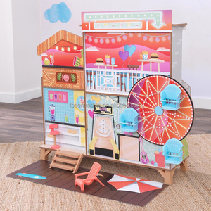Juego de Imitación para Niños, Rueda de la Fortuna de Madera para Casa de Muñecas con Accesorios, Muebles de Juguete para Habitación - Product Image 3