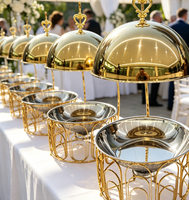 Nouveau chauffe-plat professionnel pour buffet de restaurant, modèle Diamond, 8L, en acier inoxydable doré, à gaz suspendu