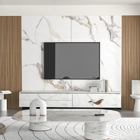 Panneau mural en PVC brillant effet marbre Runwood Amer, panneau mural UV pour salon