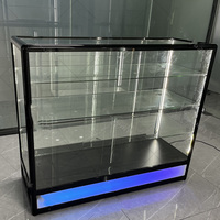 Vitrine d'exposition en verre avec étagères, 78 pouces de haut, porte coulissante, vitrine en verre LED pour boutique de détail, exposition de marchandises