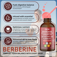 Complément alimentaire liquide oral pour adultes Greenpie à base d'extraits de plantes : berbérine, cannelle de Ceylan, melon amer, curcuma