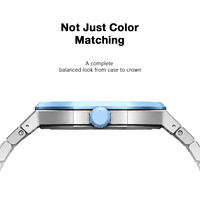 Gros Bracelet FKM premium avec boîtier bumper acier inox pour Swatch x AP Royal Pop Mod Kit sport luxe robuste