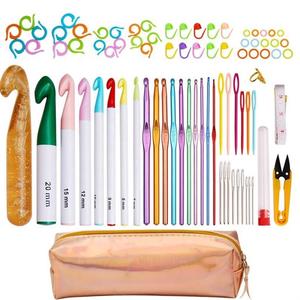 Wholesale Colorful Diy Handwork Knitting Needles Tools <b>Plastic</b> Crochet <b>Hook</b> Sets for Cake Yarn - Product Image 1