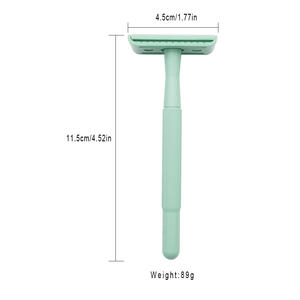 Maquinilla de Afeitar de Seguridad para Mujer de Alta Calidad, Ecológica, con Mango de Latón, Color Menta, 5 Recambios de Cuchillas de Acero Inoxidable <span class=keywords><strong>ENMU</strong></span> - Product Image 6