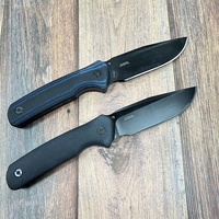 Couteau tactique de chasse CPM CRU-WEAR à haute dureté, célèbre couteau à lame fixe pour l'extérieur, couteau de camping personnalisé avec étui en cuir