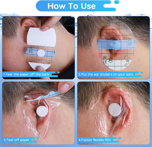 60pcs bébé bain natation <span class=keywords><strong>oreille</strong></span> autocollant étanche <span class=keywords><strong>oreille</strong></span> housse de protection - Product Image 2
