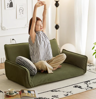 Canapé convertible moderne en cuir synthétique deux places avec mousse à mémoire de forme, pliable, hauteur réglable, fauteuil-lit inclinable pour petits espaces