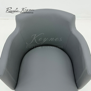KeynesContemporary Upholstered Dining Armchair Dark Gray Black Metal Legs for Hotel Cafe Commercial Use - Product Image 6