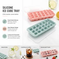 24 boîtes à glace réutilisables en silicone écologiques - Contenants de rangement pour la cuisine