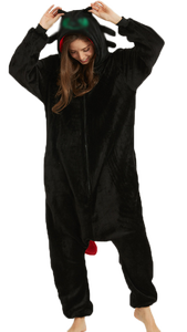 Pyjamas d'hiver doux en peluche pour adultes femmes/hommes Polar Pikachu Kigurumi Girafe Koala Onesie Pyjamas tissés à capuche Vêtements de nuit Cartoon - Product Image 5