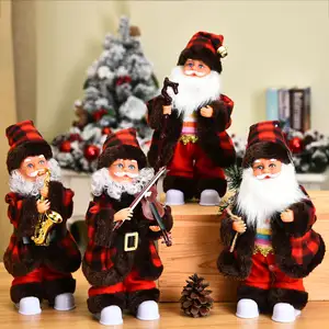 Hot Selling Home Gifts White Standing Santa Clause Small Size Christmas Party Supplies Santa Claus Doll Wholesale