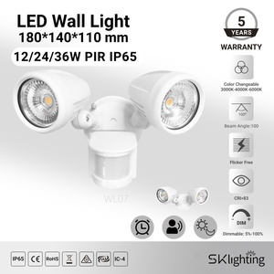 Projecteur extérieur à détecteur de mouvement pour la sécurité domestique ou commerciale, blanc, 12w 24w 36W, lumière murale à capteur <span class=keywords><strong>LED</strong></span>, IP65, résistant à l'eau, FIR - Product Image 1