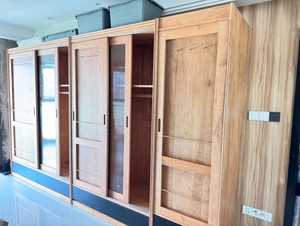 בסגנון יפני מודרני עץ דובדבן חלקה הזזה דלת שילוב ארון בגדים mdf חדר שינה אחסון רהיטים ביתי - Product Image 5