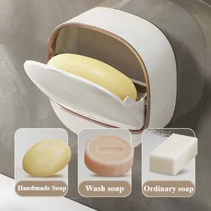 Wholesale Bathroom Drain <b>Soap</b> Box Wall Mounted ABS with Lid Waterproof Dish Dishes Storage Travel Organizer Case - Product Image 5