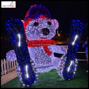 Décoration de Noël extérieure, motif en forme d'ours lumineux à LED pour la fête de la Saint-Valentin - Product Image 3