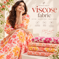 Tissu 100% rayonne florale, viscose challis tissée imprimée pour chemises, robes, blouses, jupes et vêtements