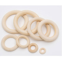 Factory Custom Unfinished Solid Craft DIY Natural Wooden Circle Macrame Wood Rings Without Paint