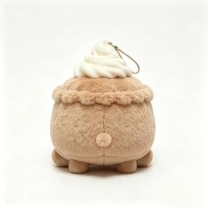 Porte-clés en peluche personnalisé en forme de tasse à café avec motifs latte et crème fouettée, rembourrage en coton PP, breloque unisexe sur le thème d'Halloween - Product Image 3