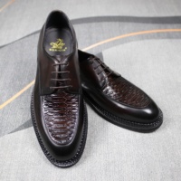 Chaussures Derby en cuir gaufré crocodile de haute qualité pour hommes, semelle épaisse, chaussures de ville formelles confortables