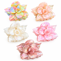 Nouvelles pinces à cheveux Newyeah faites à la main, romantiques, multicouches, en forme de camélia, en acétate marbré, pour femmes, pour les fêtes et le quotidien